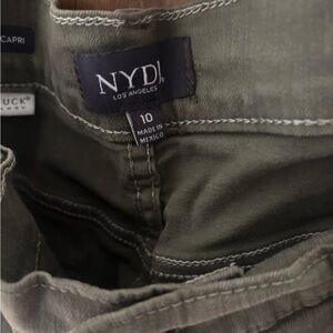NYDJ Lift Tuck Olive Green Capris